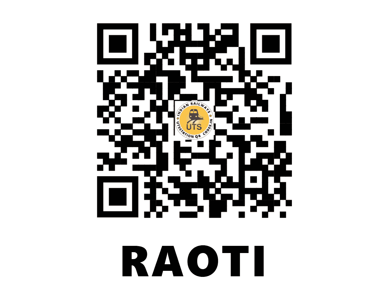 UTS QR Code for RAOTI - RTI - WR (MADHYA PRADESH)